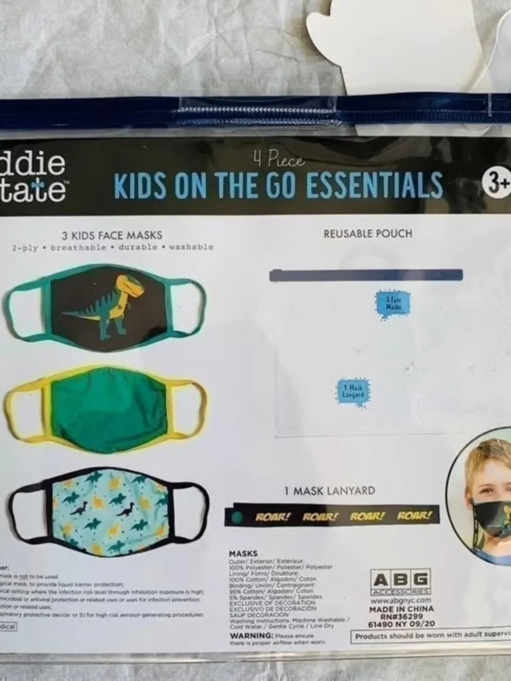 Addie&Tate 3pack Kids Facecover Masks